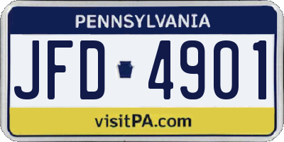 PA license plate JFD4901