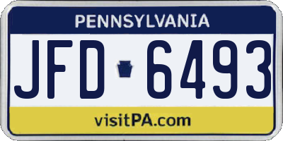 PA license plate JFD6493