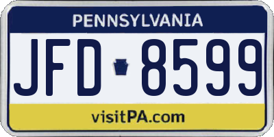 PA license plate JFD8599
