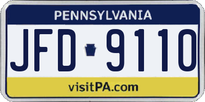 PA license plate JFD9110