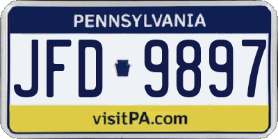 PA license plate JFD9897