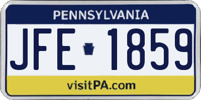 PA license plate JFE1859