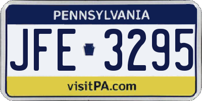 PA license plate JFE3295
