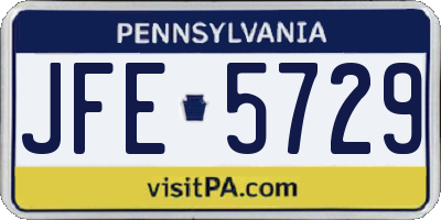 PA license plate JFE5729
