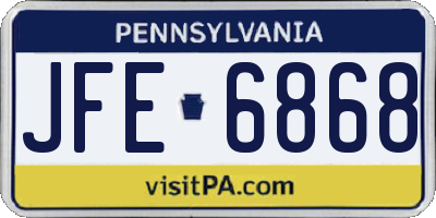 PA license plate JFE6868