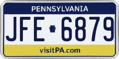 PA license plate JFE6879