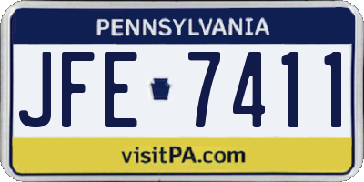PA license plate JFE7411