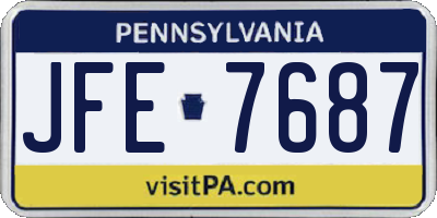 PA license plate JFE7687