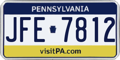 PA license plate JFE7812
