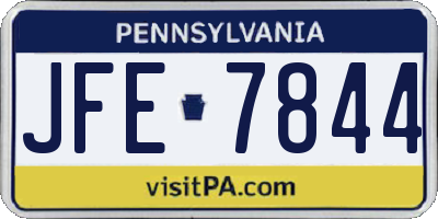 PA license plate JFE7844
