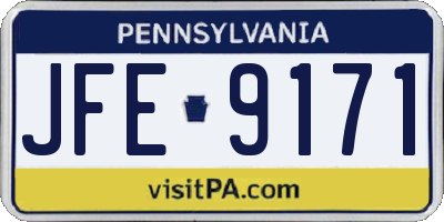 PA license plate JFE9171