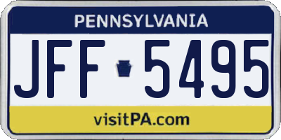 PA license plate JFF5495
