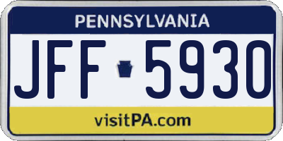 PA license plate JFF5930