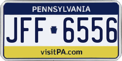 PA license plate JFF6556