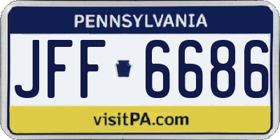 PA license plate JFF6686