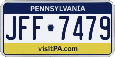 PA license plate JFF7479