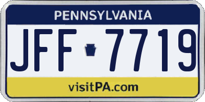 PA license plate JFF7719