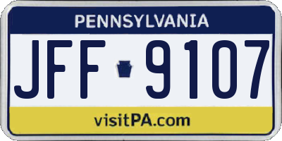 PA license plate JFF9107