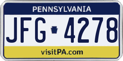 PA license plate JFG4278