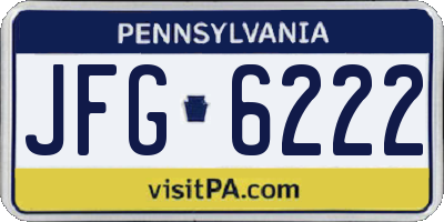PA license plate JFG6222