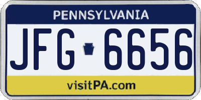 PA license plate JFG6656