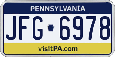 PA license plate JFG6978