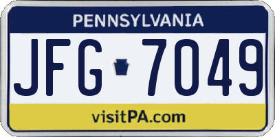 PA license plate JFG7049