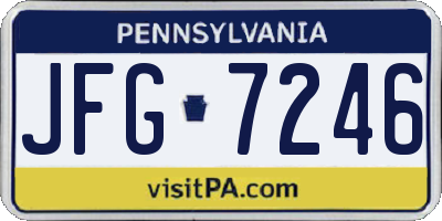 PA license plate JFG7246