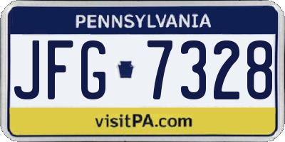 PA license plate JFG7328