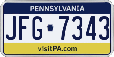 PA license plate JFG7343