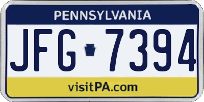 PA license plate JFG7394