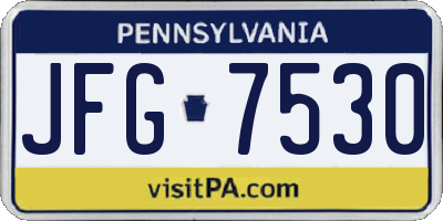 PA license plate JFG7530