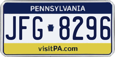 PA license plate JFG8296