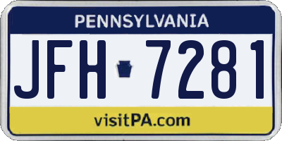 PA license plate JFH7281