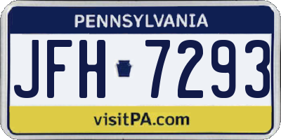 PA license plate JFH7293