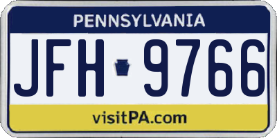 PA license plate JFH9766