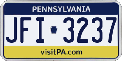PA license plate JFI3237