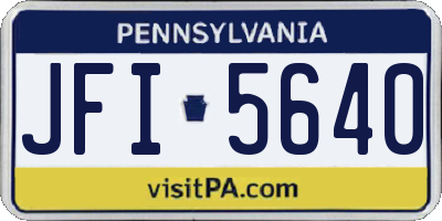 PA license plate JFI5640