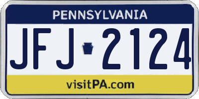 PA license plate JFJ2124