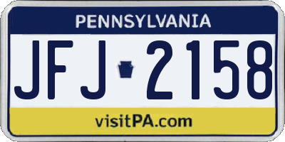 PA license plate JFJ2158
