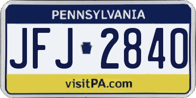PA license plate JFJ2840