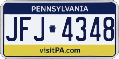 PA license plate JFJ4348