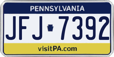PA license plate JFJ7392