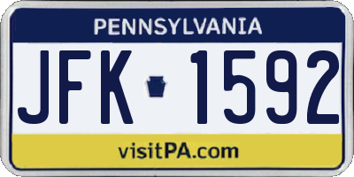 PA license plate JFK1592