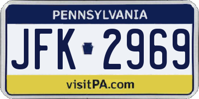 PA license plate JFK2969
