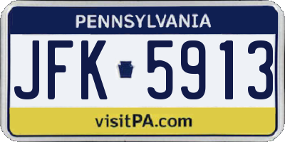 PA license plate JFK5913