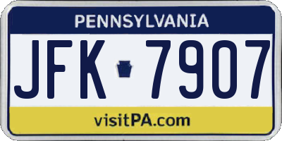 PA license plate JFK7907
