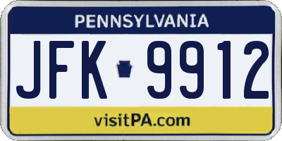 PA license plate JFK9912