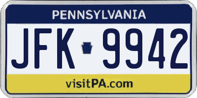 PA license plate JFK9942