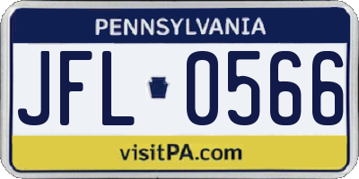 PA license plate JFL0566
